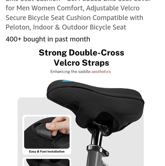 Meencool Gel Bike Seat Cover (Black/Blue) D-15 NWOT - Picture 13 of 14